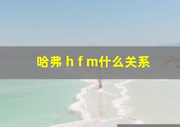 哈弗 h f m什么关系